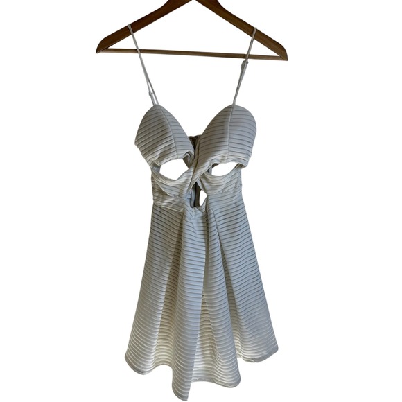 Angel Biba Cutout Mini Dress Party Cocktail Sleeveless White Size 8‎ - Picture 1 of 8